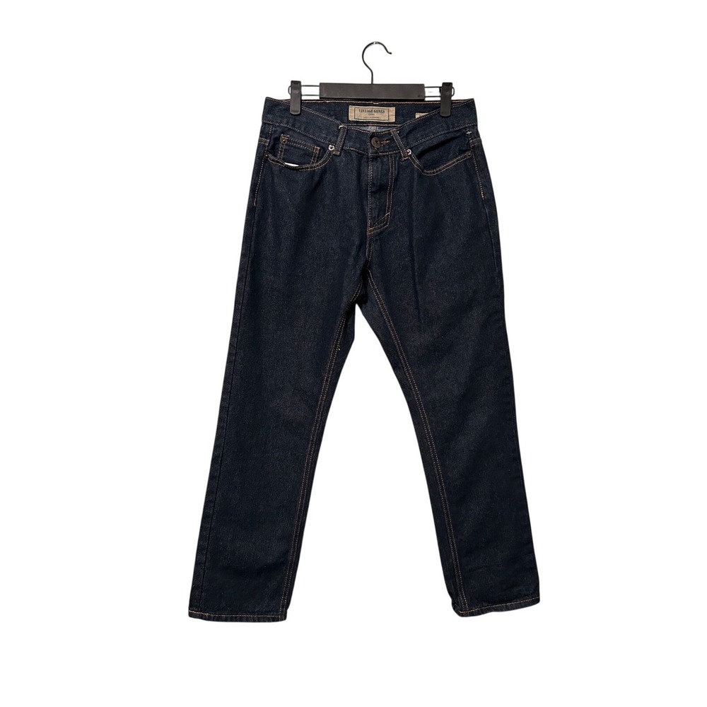 Vintage Genes 1891 Mens Slim‎ Straight Dark Wash Denim Jeans W30 L30 Blue